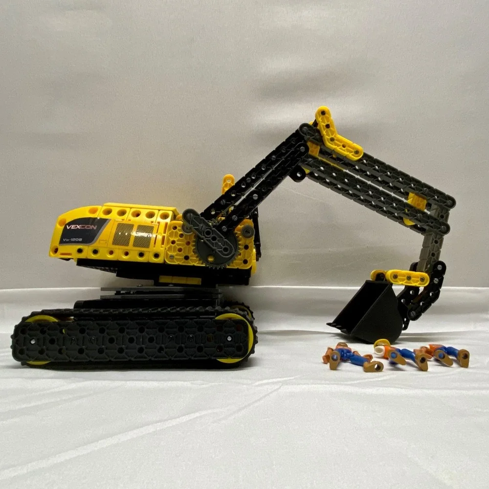 LEGO Technic Excavator Vexcon VIQ-1208 + 3 Worker Men Missing Limbs No Manuals